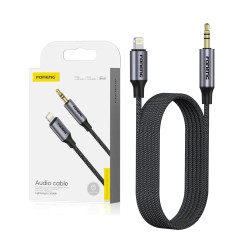 Foneng Metal AUX Audio Cable BM31 Male 3.5mm to Lightning 1m Black Foneng Metal AUX Audio Cable BM31 Male 3.5mm to Lightning 1m Black